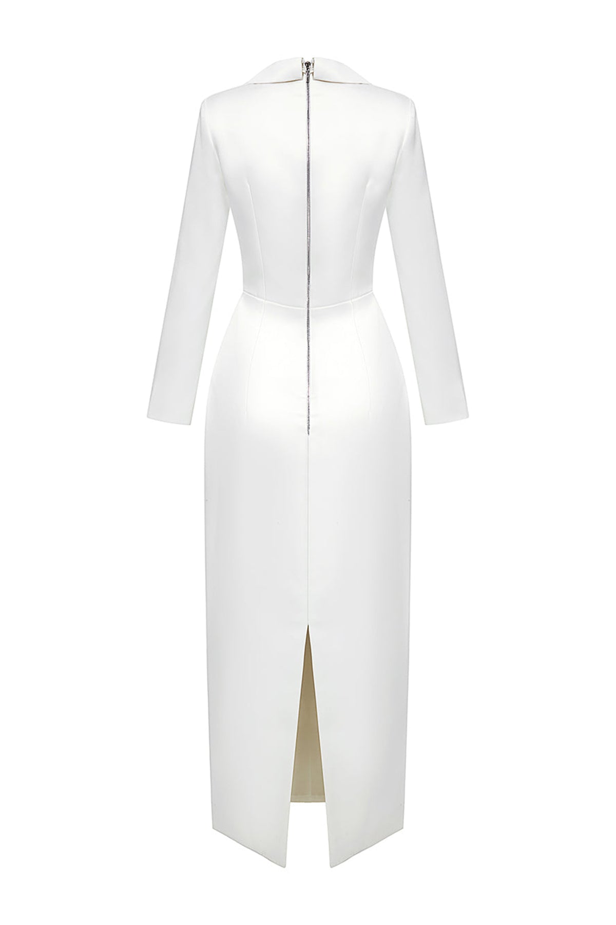 Gleamy Pencil Cowl Neck Silk Satin Calf Length Dress