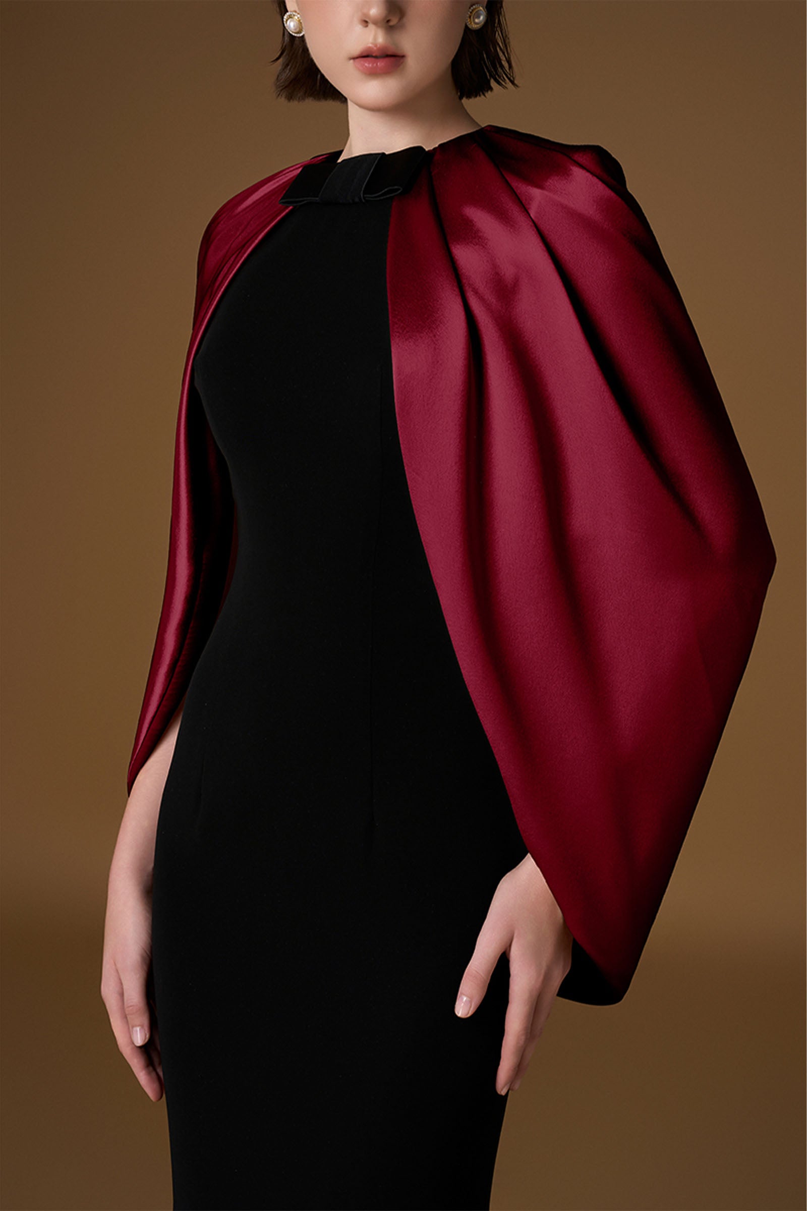 Orise Cape Sleeve Maxi Dress
