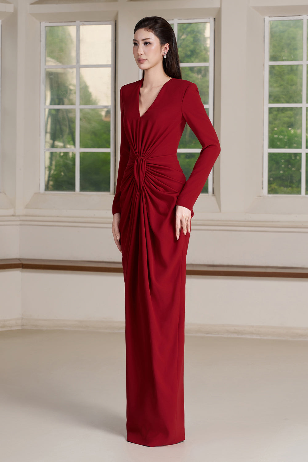 Rhea Ruched Maxi Dress