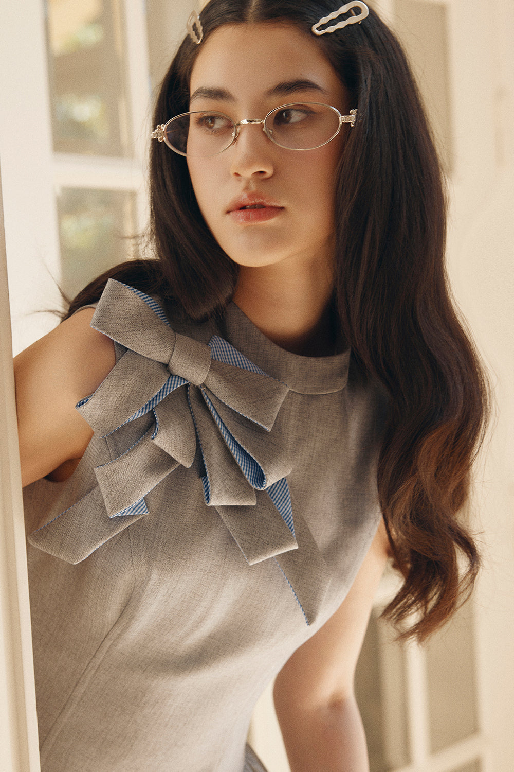 Angie High Neck Ribbon Mini Dress