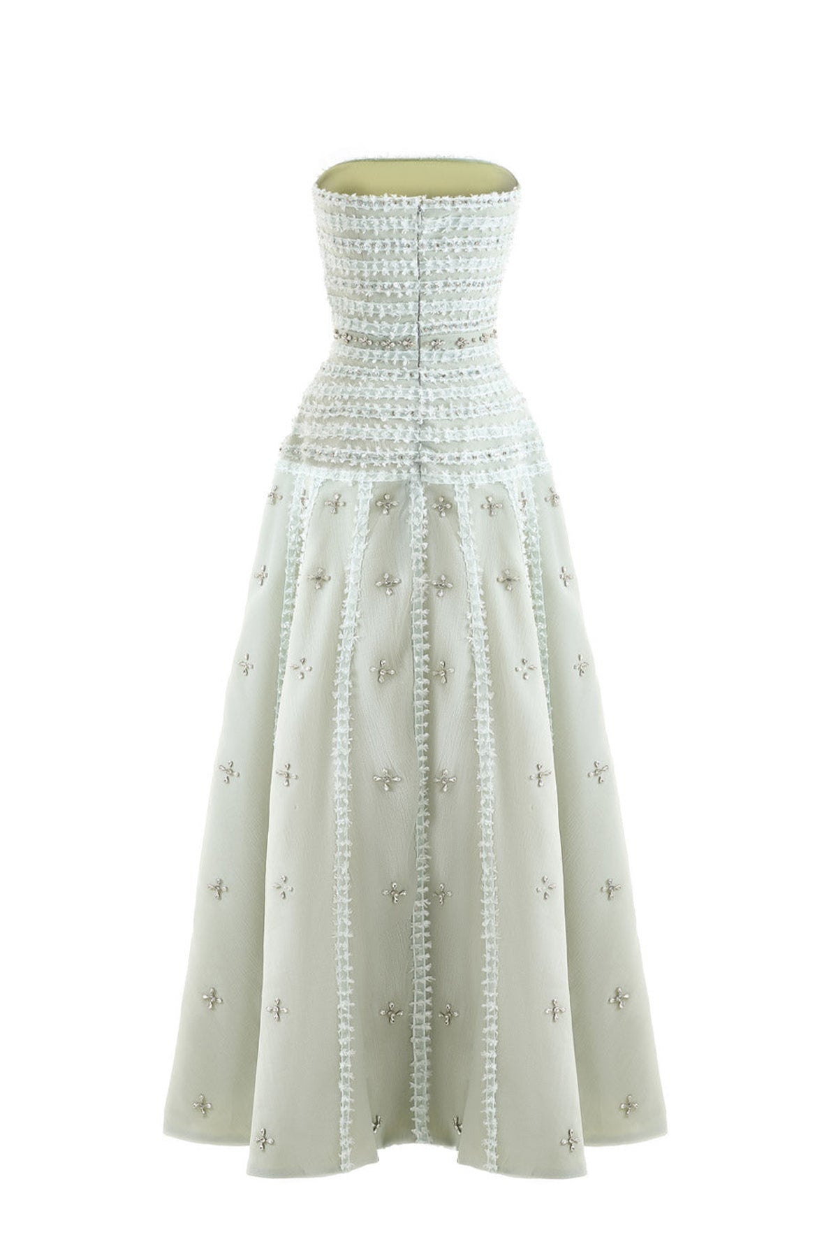 Birdie Fit and Flare Stone Organza Maxi Dress
