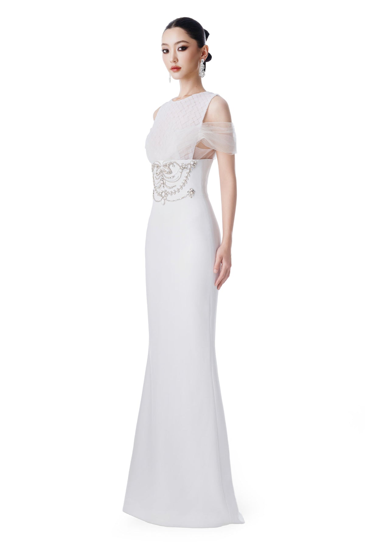 Helena Cold Shoulder Sleeve Maxi Dress
