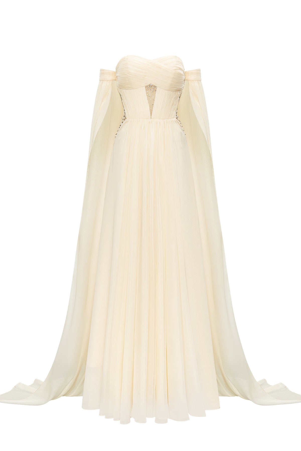 Glacyn Sweetheart Gathering Maxi Dress Cream / Customize