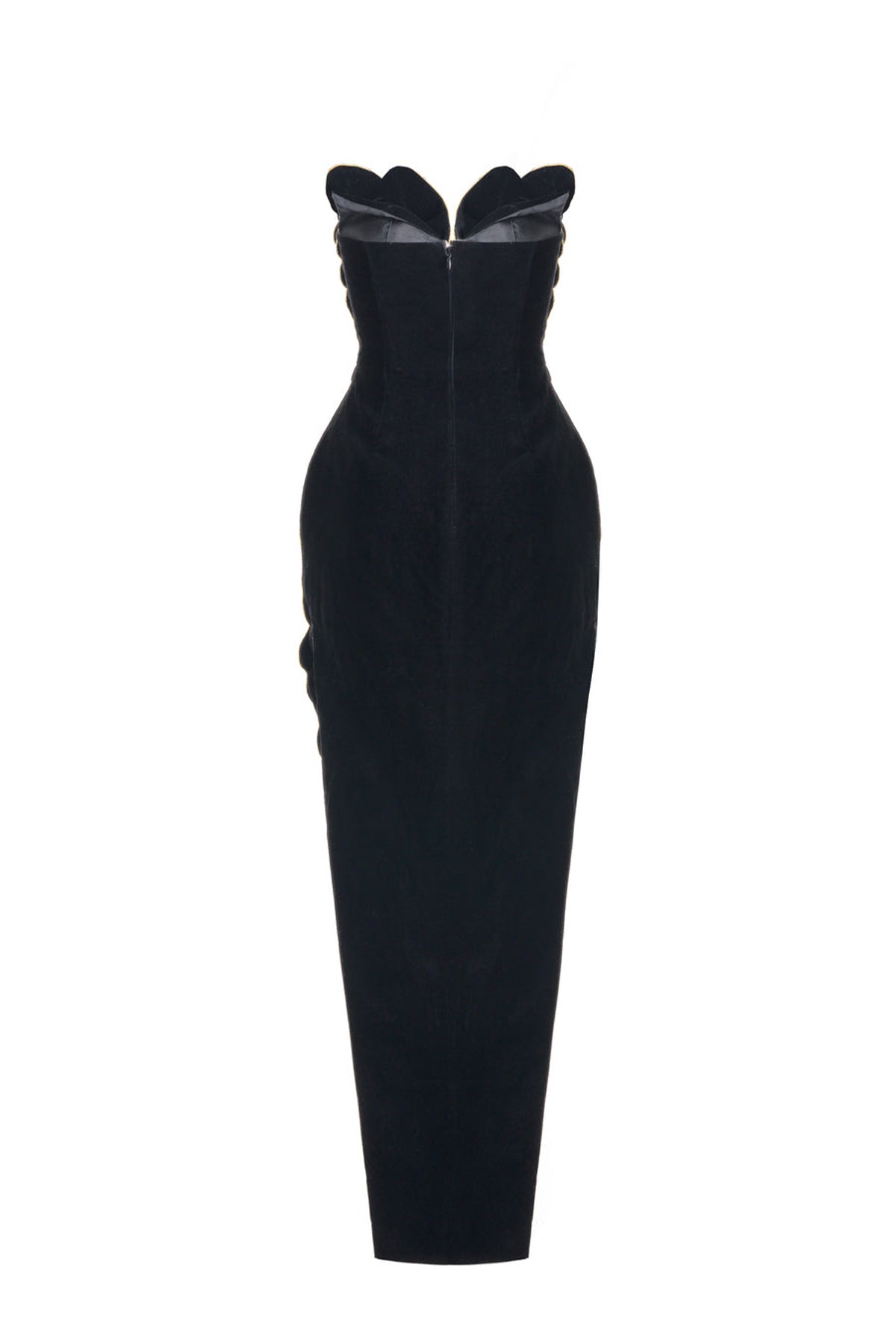 Baylor Pegged Sweetheart Neck Velvet Maxi Dress