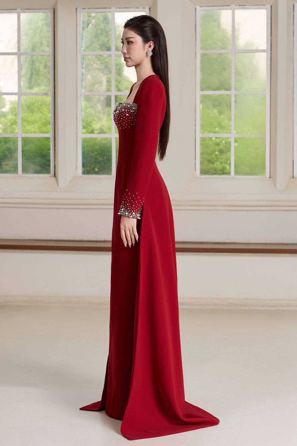 Elia Trapeze Neck Maxi Dress