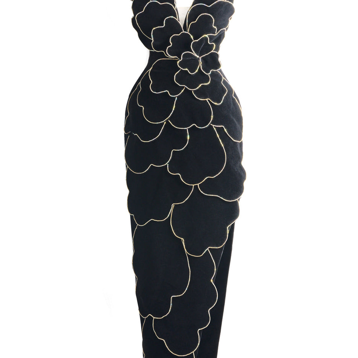 Baylor Pegged Sweetheart Neck Velvet Maxi Dress