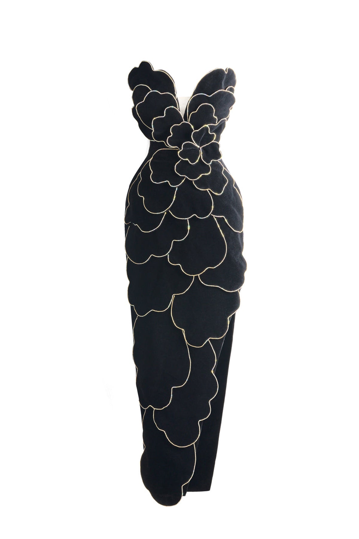 Baylor Pegged Sweetheart Neck Velvet Maxi Dress
