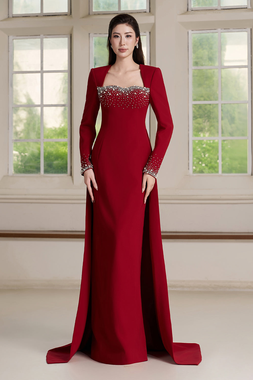 Elia Trapeze Neck Maxi Dress