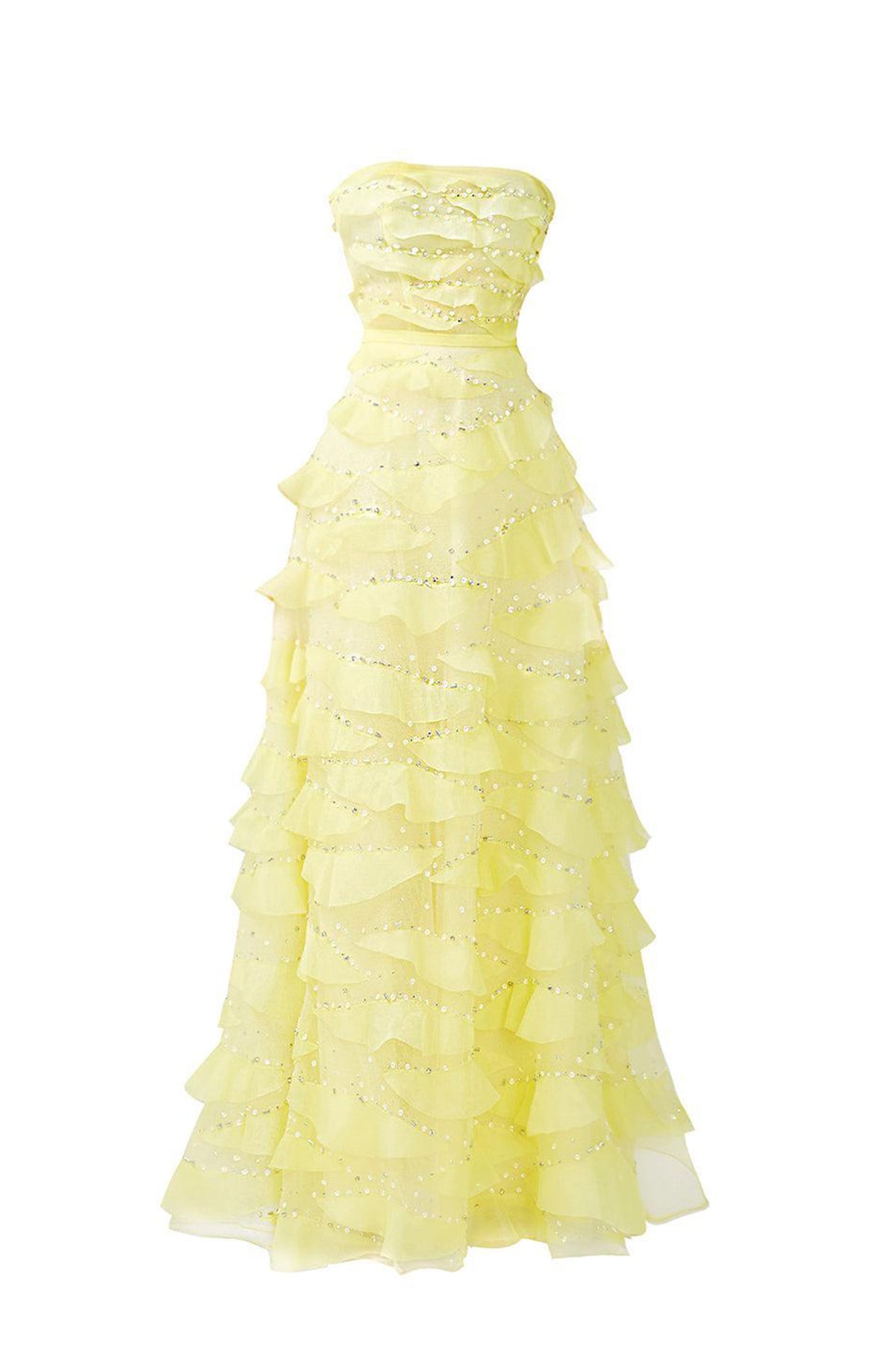Arjun Strapless Stone Organza Floor Length Dress