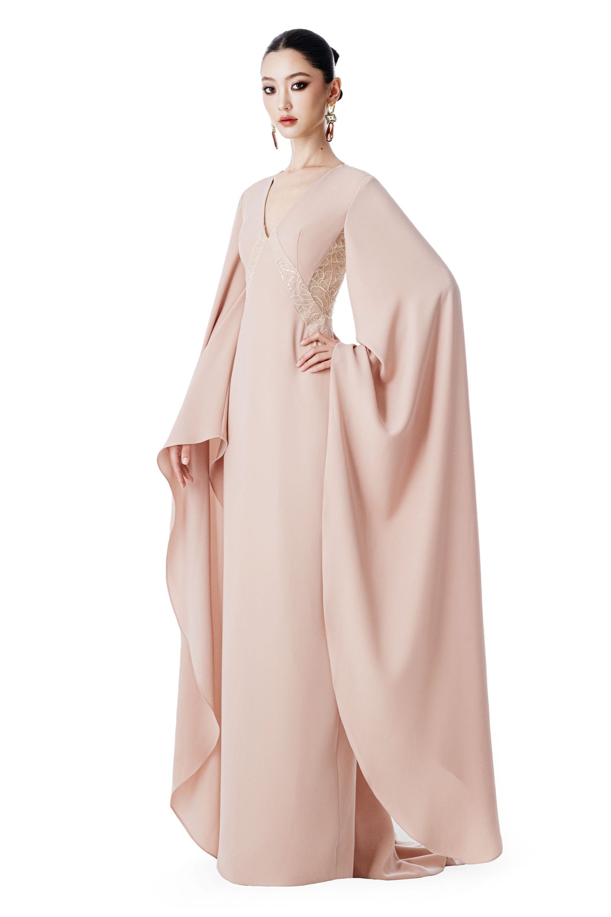 Juliette Cape Sleeve Maxi Dress