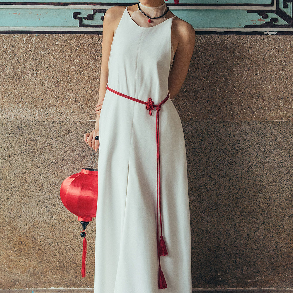 Tuyet Anh A-line Taffeta Maxi Dress