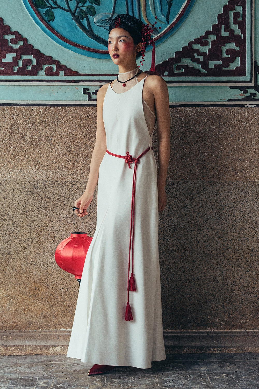 Tuyet Anh A-line Taffeta Maxi Dress