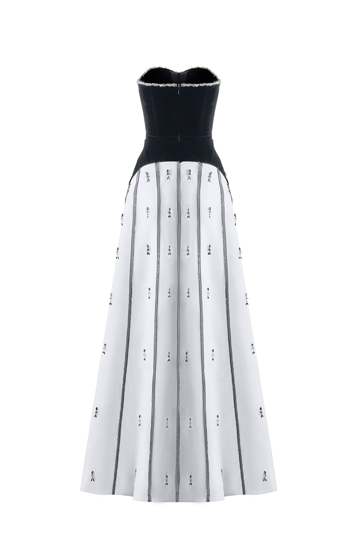 April A-line Semi-Heart Neck Polyester Maxi Dress