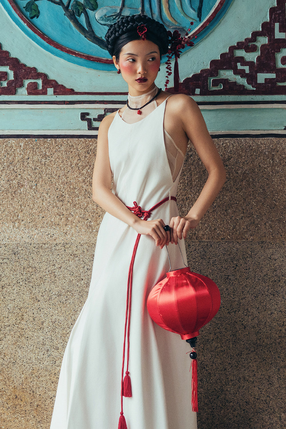 Tuyet Anh A-line Taffeta Maxi Dress