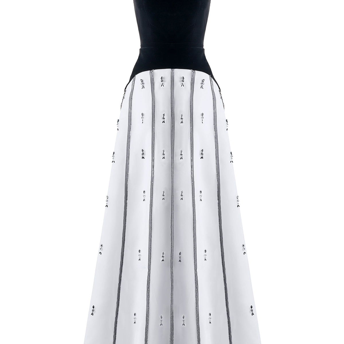 April A-line Semi-Heart Neck Polyester Maxi Dress