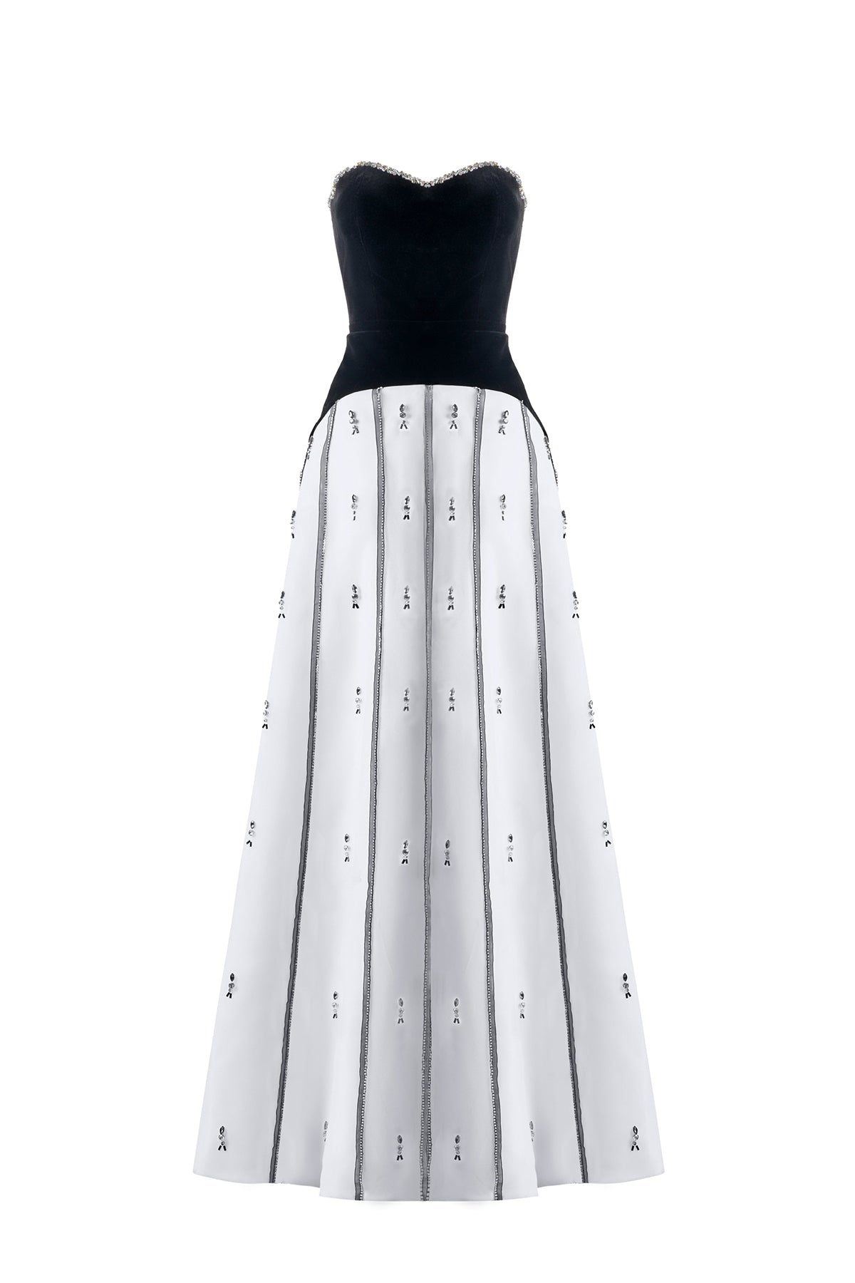 April A-line Semi-Heart Neck Polyester Maxi Dress