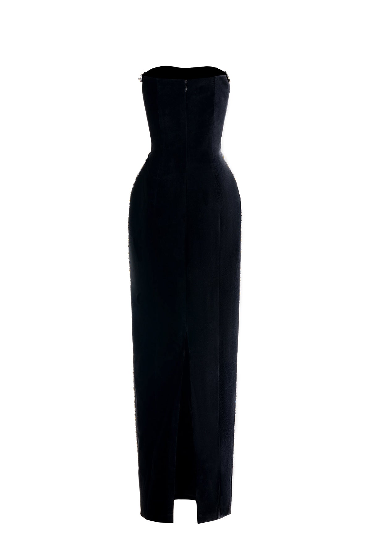 Anais Sheath Straight Across Neck Velvet Maxi Dress