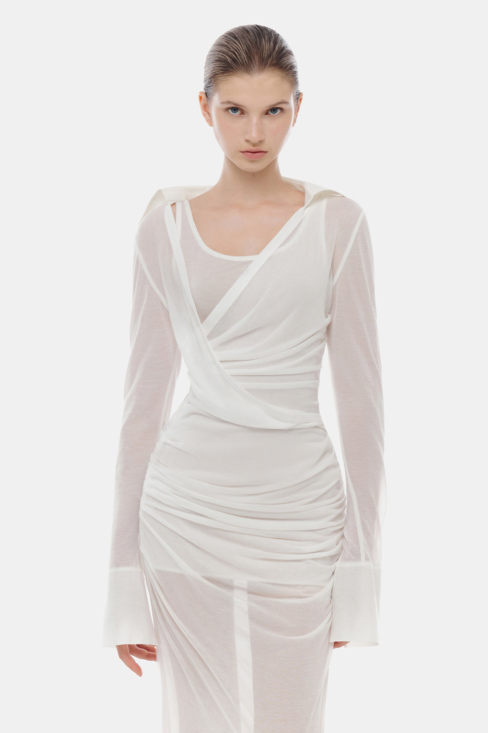 Simone Crossover Gathering Maxi Dress