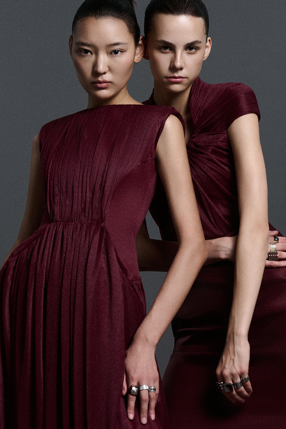 Iris Boat Neck Pleated Maxi Dress