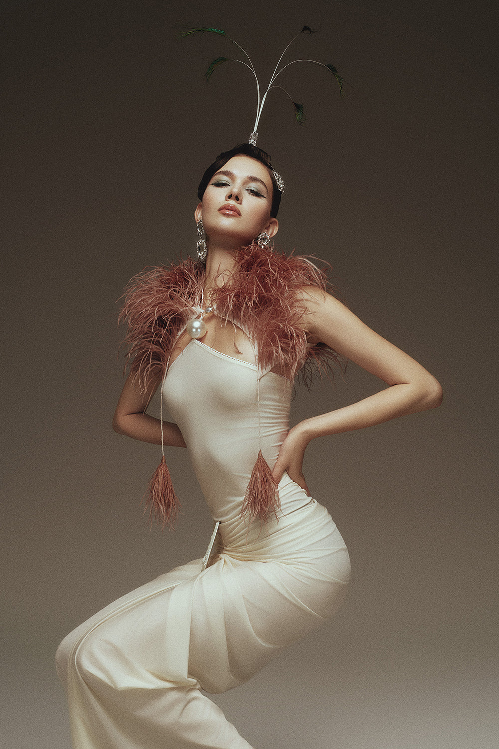 Eirene Cropped Feather Jacket