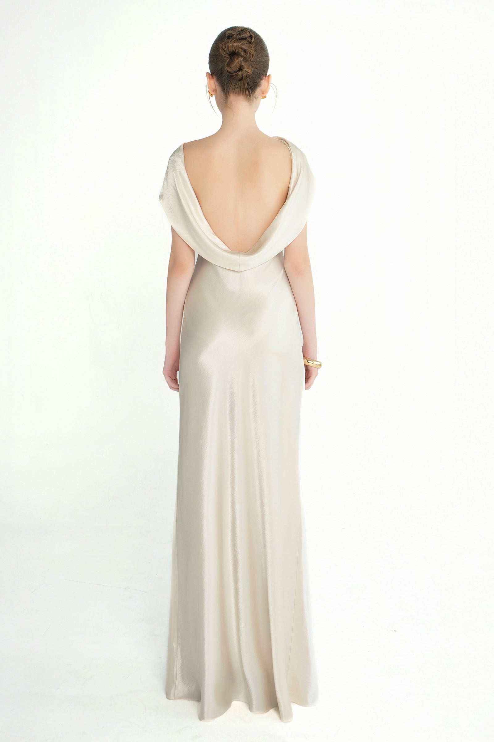 Celestia Asymmetric Neck Maxi Dress