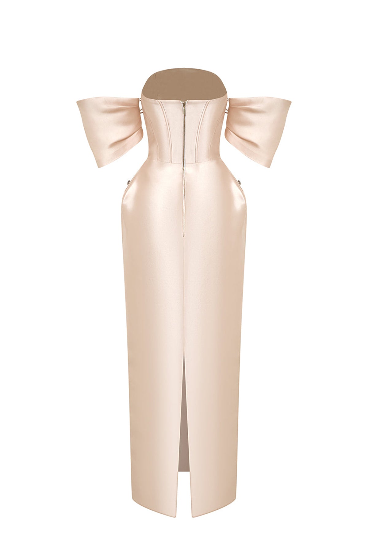 Equinox Pegged Stone Taffeta Ankle Length Dress