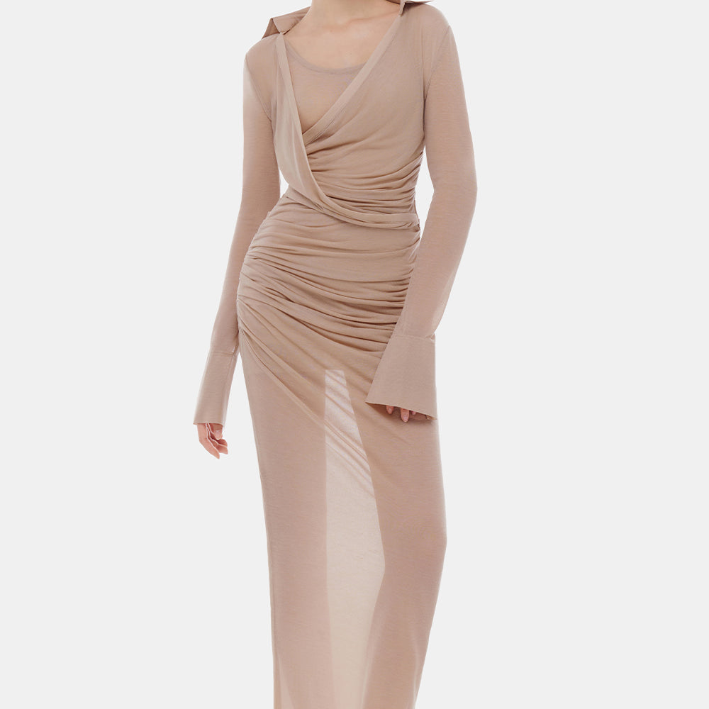 Simone Crossover Gathering Maxi Dress