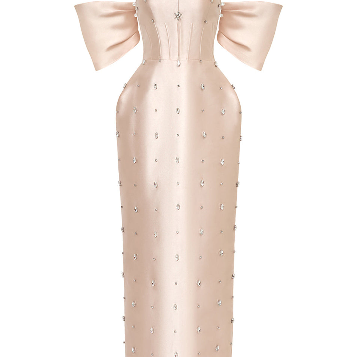 Equinox Pegged Stone Taffeta Ankle Length Dress