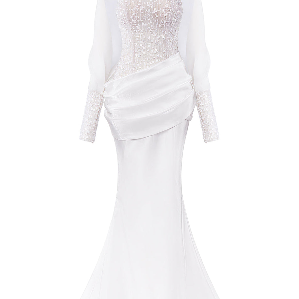Elisora Mermaid Sequin Mesh Taffeta Floor Length Dress
