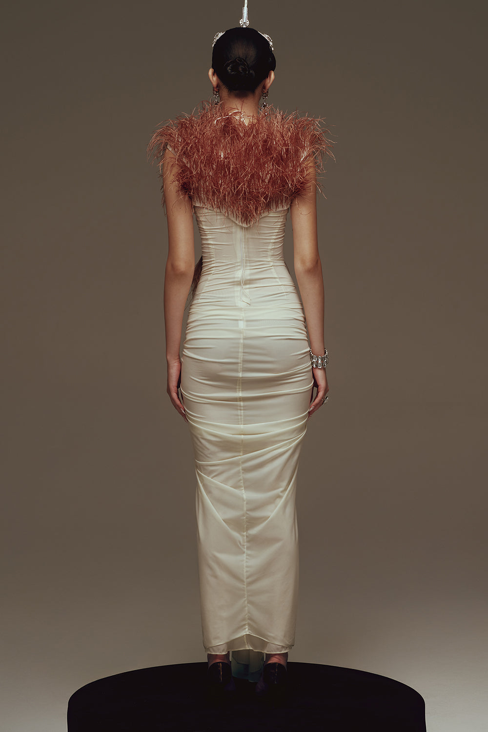 Eirene Cropped Feather Jacket