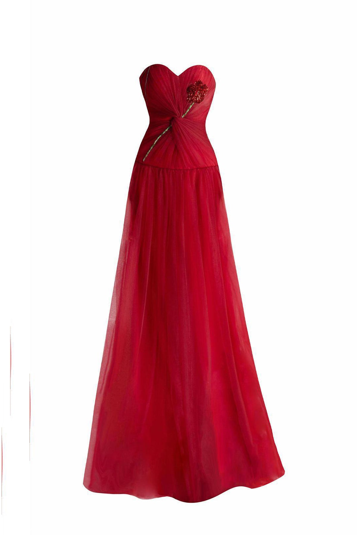Alena A-line Sweetheart Neck Mesh Floor Length Dress
