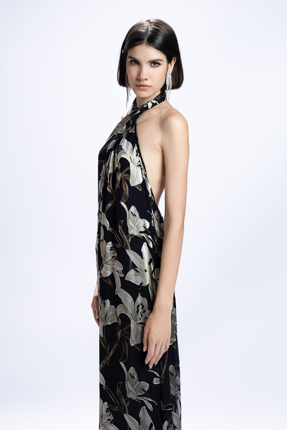 Nerissa Halter Fringe Maxi Dress