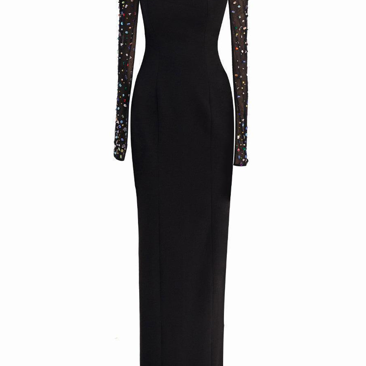 Aislinn Sheath Cape Sleeved Twill Floor Length Set