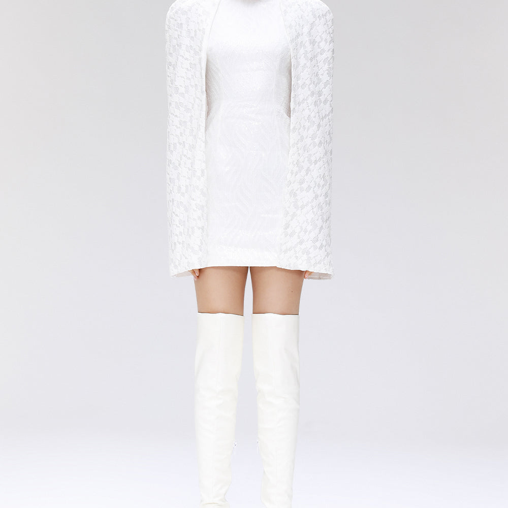 Eunoia Cape Sleeve Mini Dress