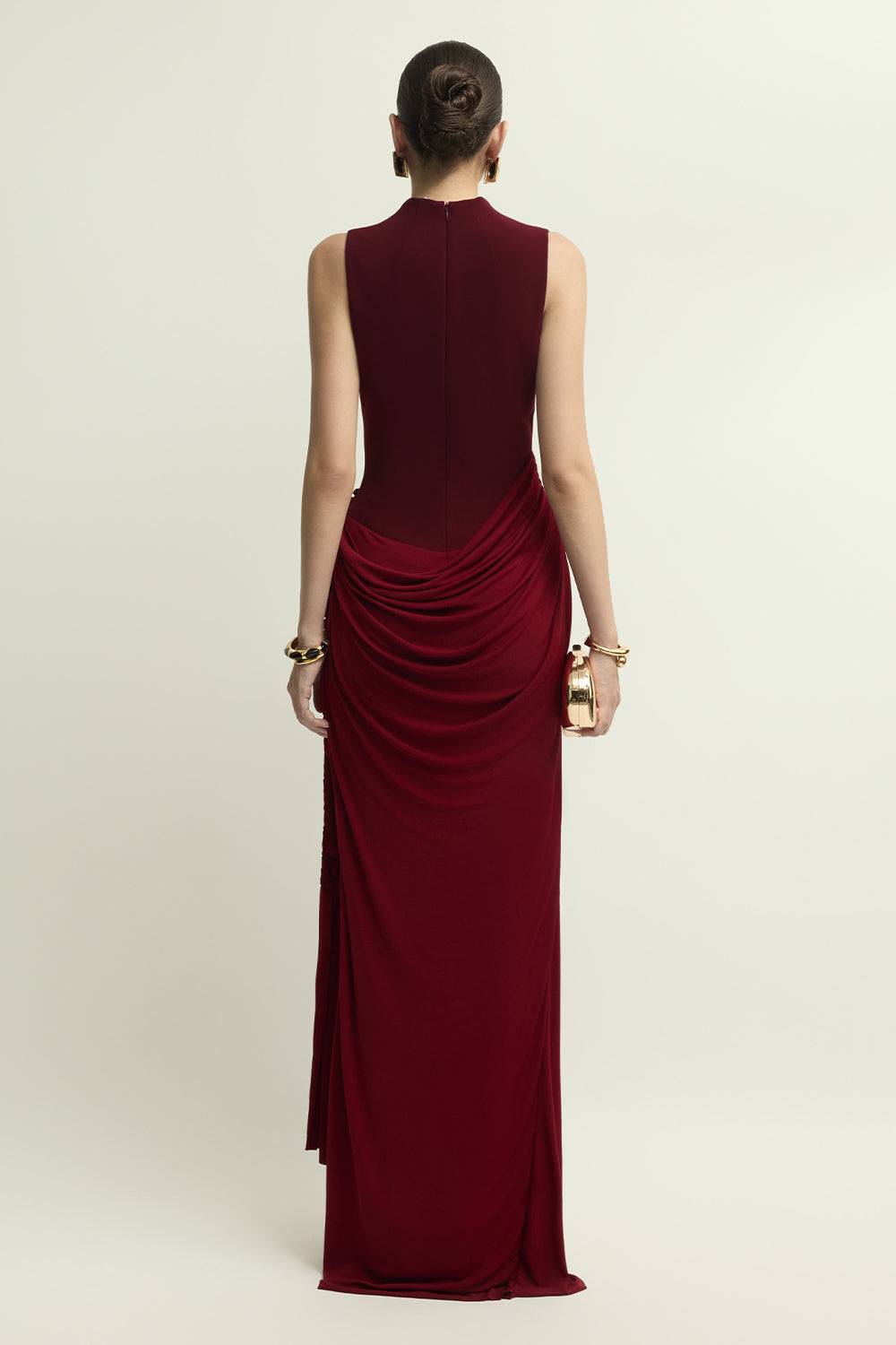 Agnus V-Neck Draped Maxi Dress