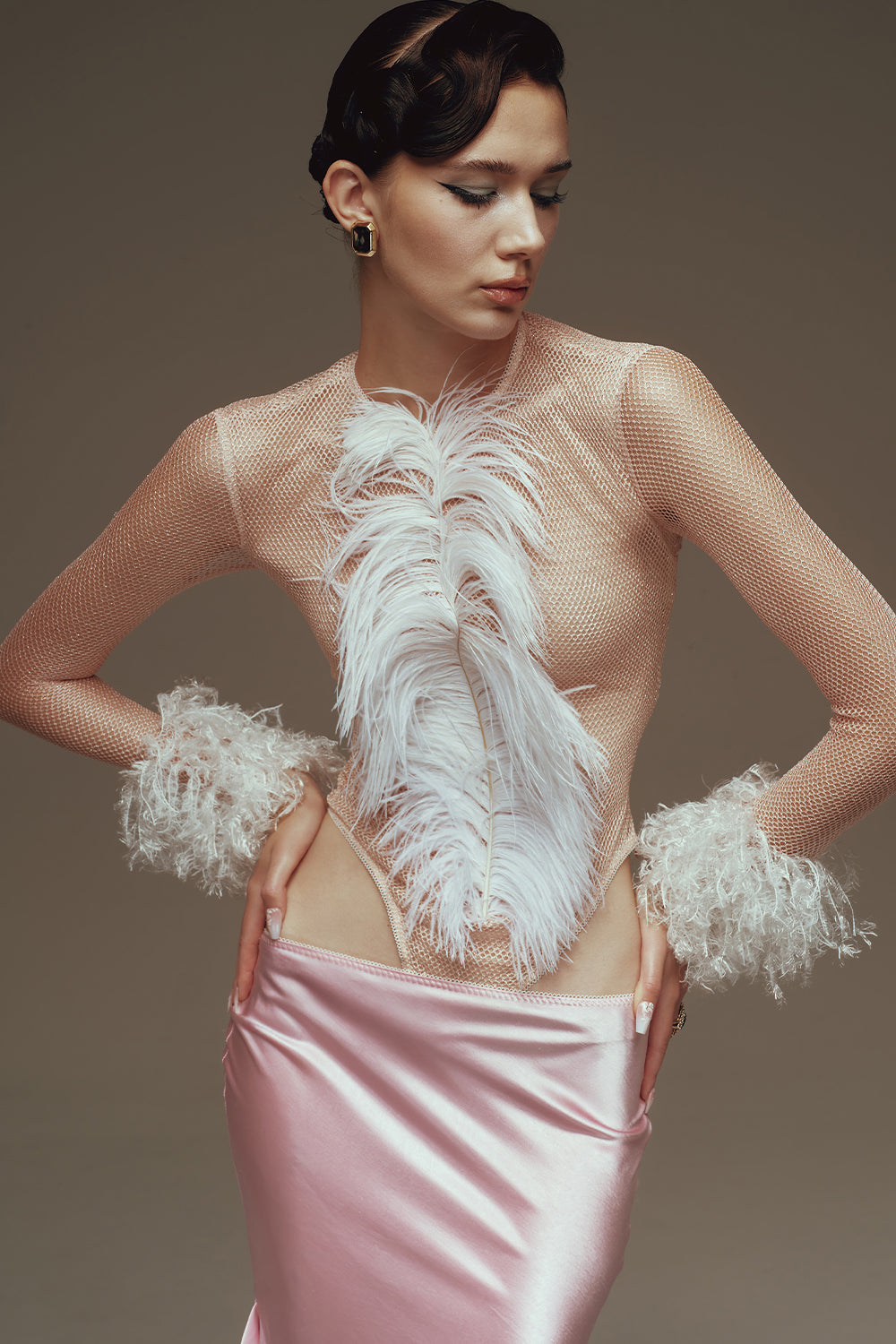 Harlow Bodycon Feather Bodysuit