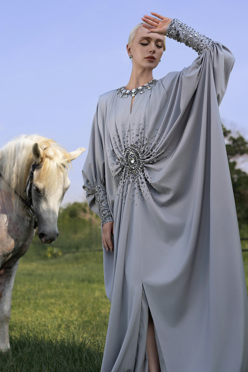 Razane Rhinestone Maxi Dress