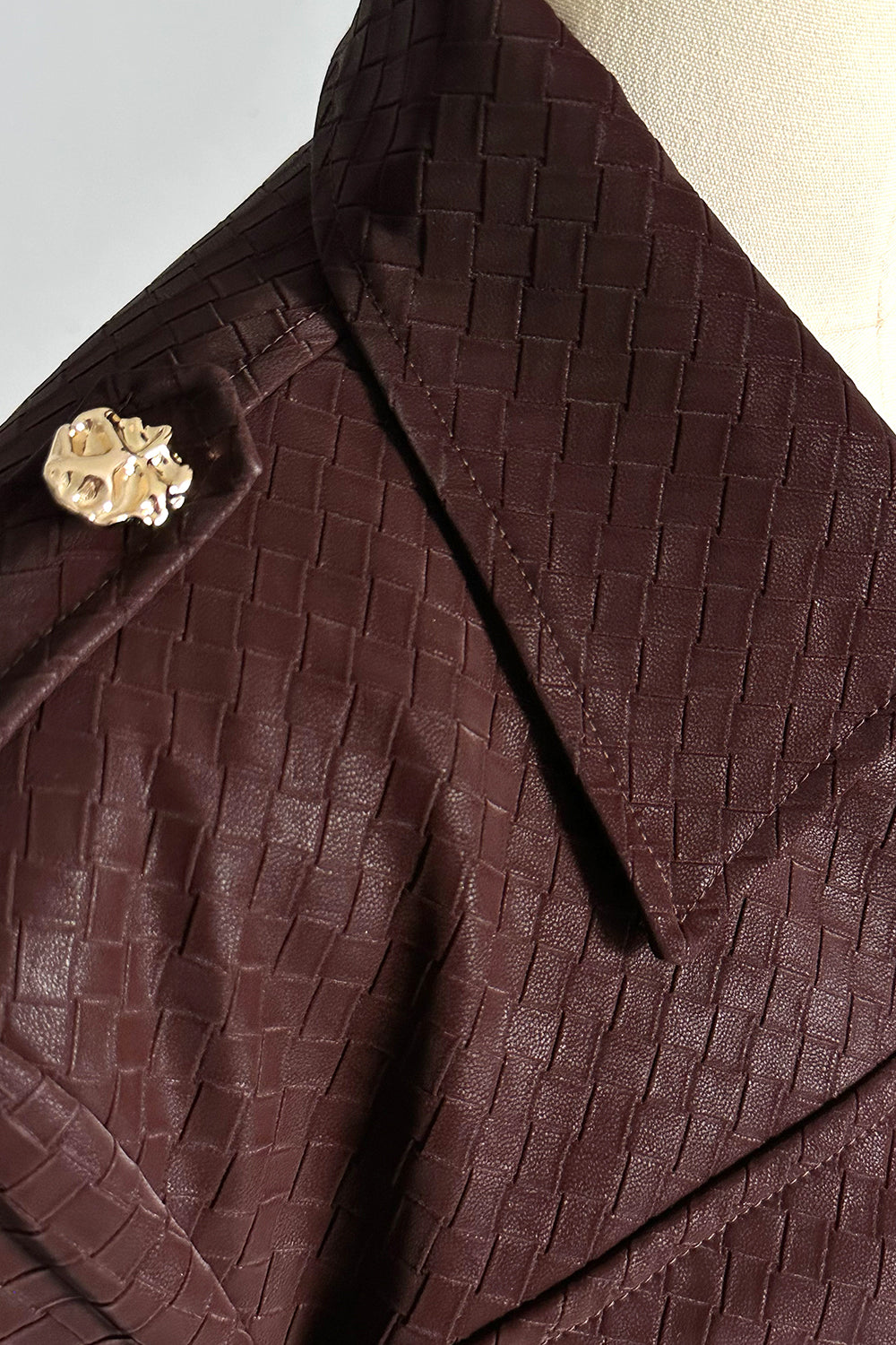 Thalior Collared Leather Jacket