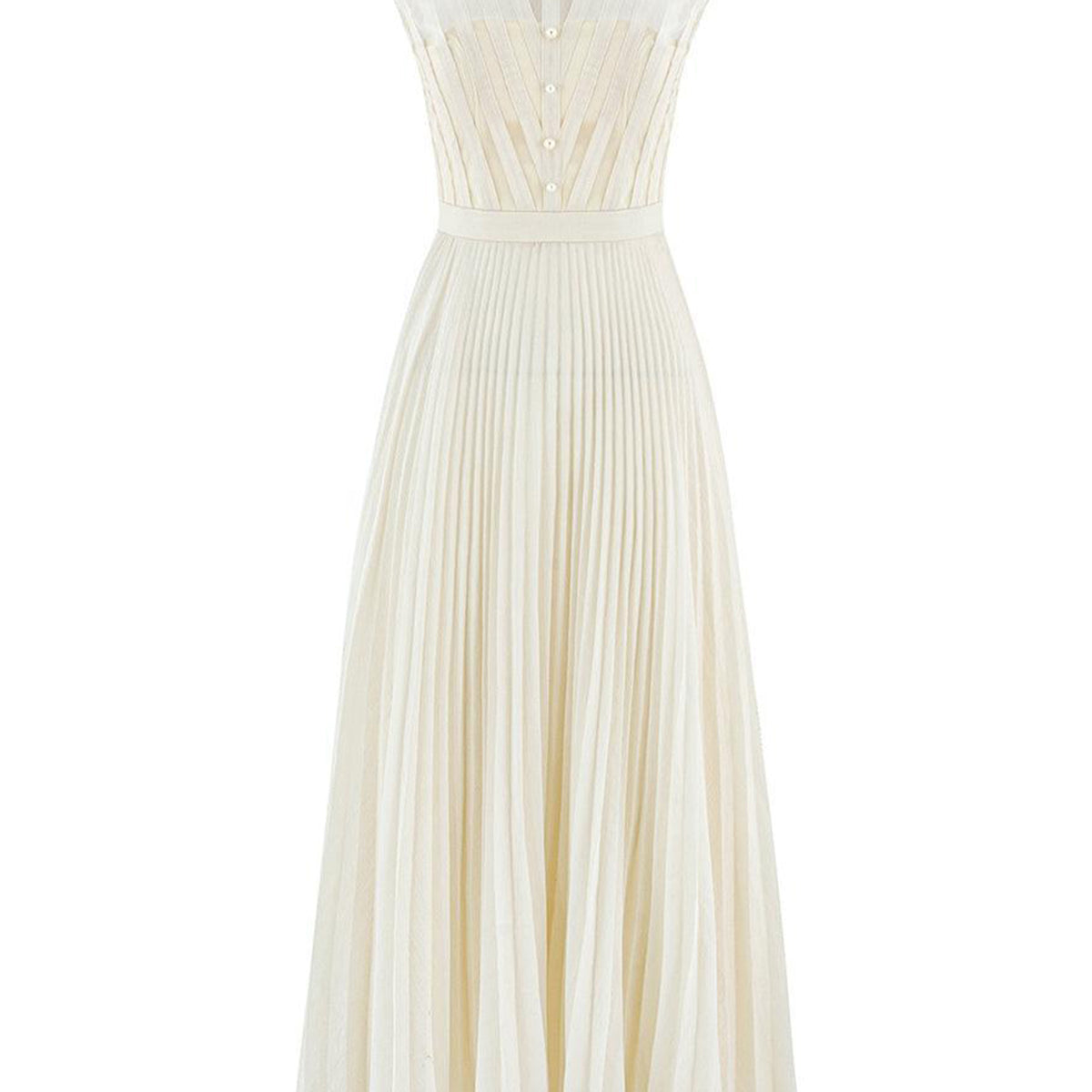 Beatrice A-line Pleated Silk Crepe Ankle Length Dress