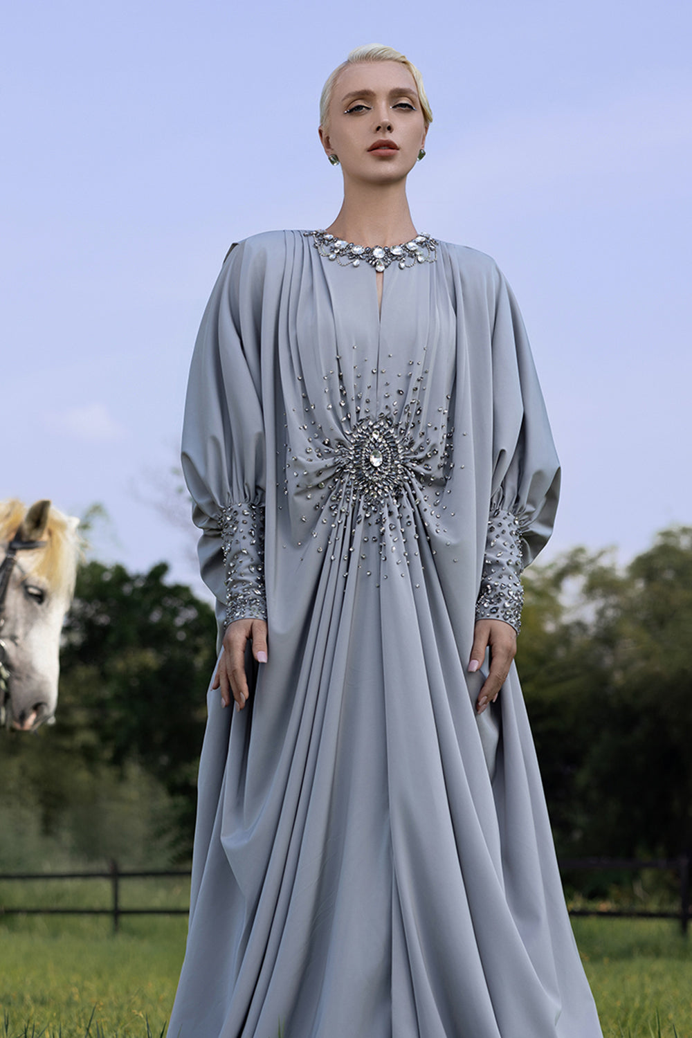 Razane Rhinestone Maxi Dress