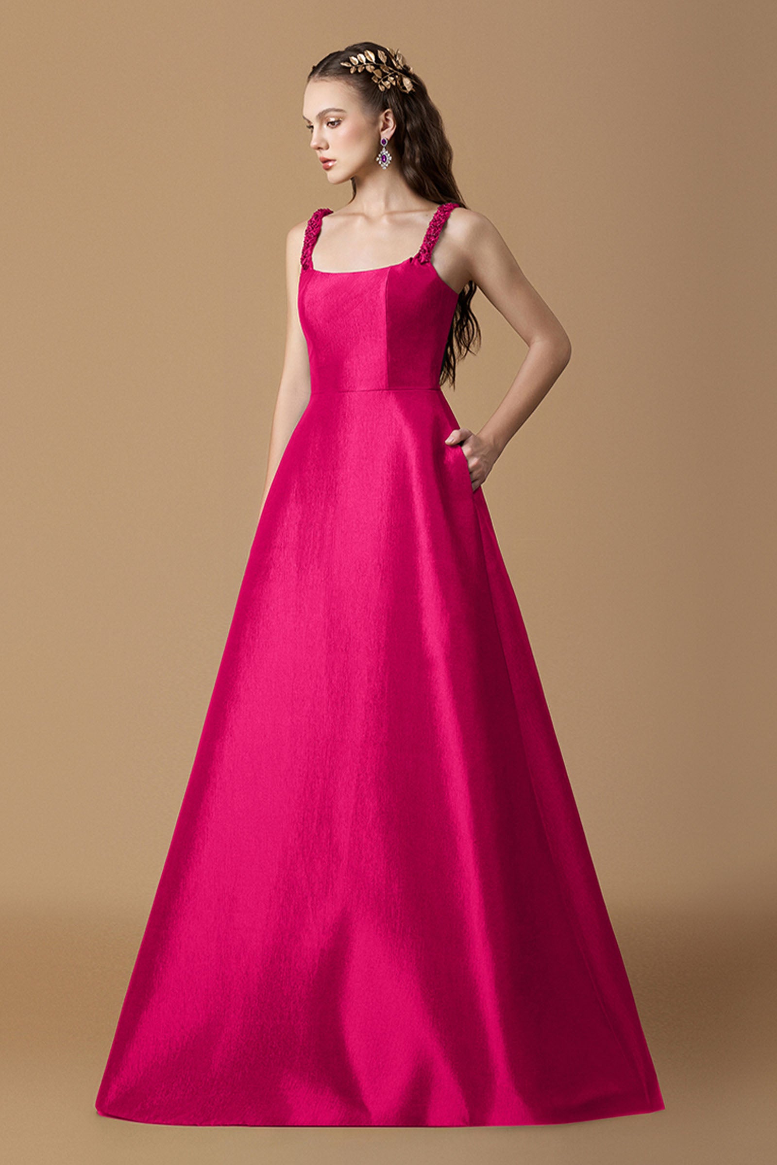 Ysolde Square Neck Maxi Dress
