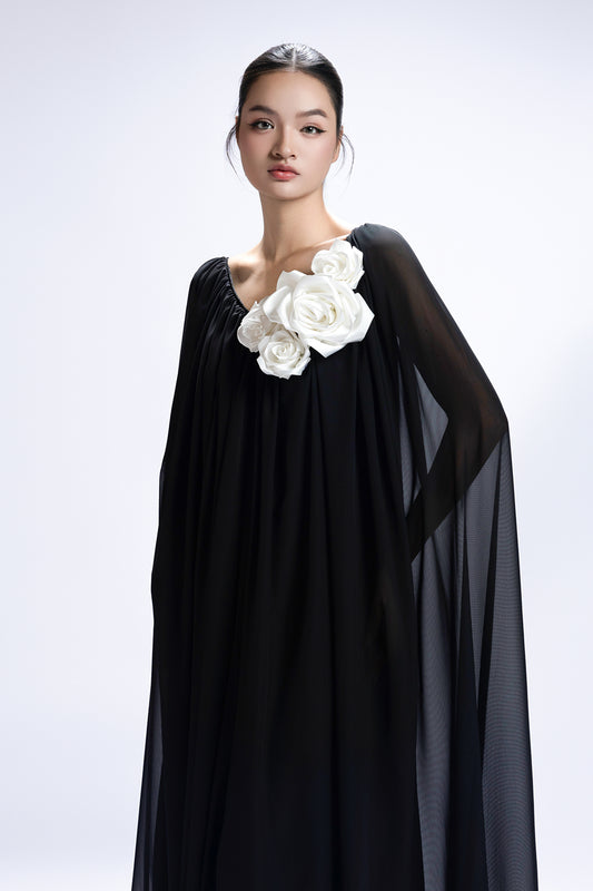 Hestia Scoop Neck Applique Maxi Dress