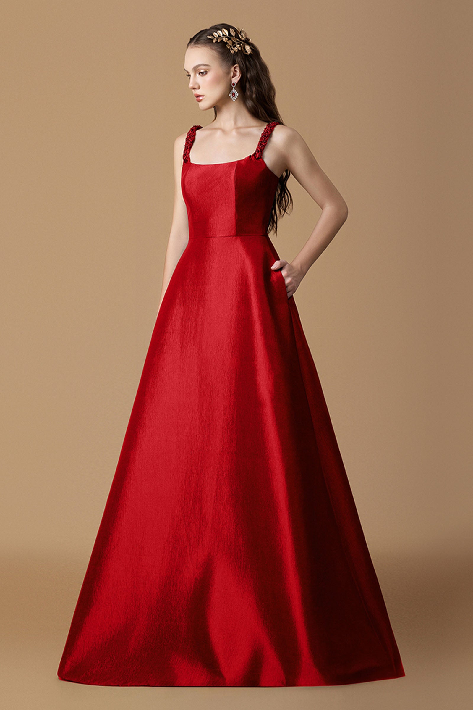 Ysolde Square Neck Maxi Dress