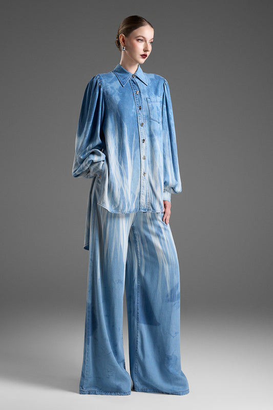 Maren Puff Sleeve Denim Shirt