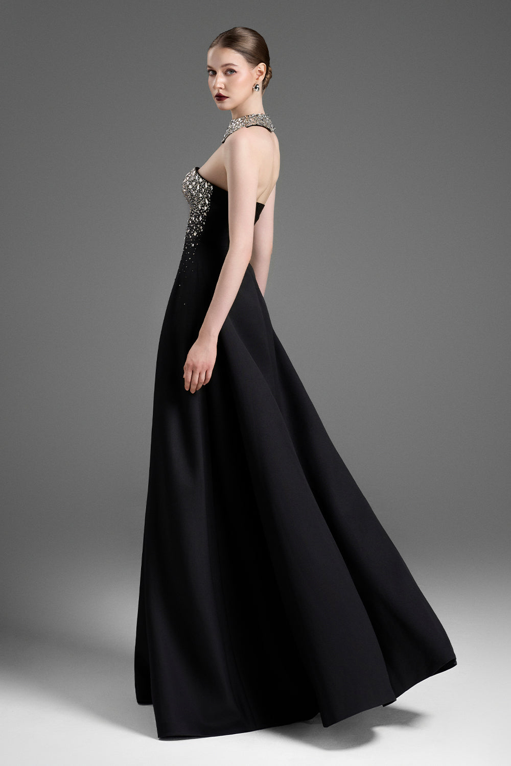 Sigrid Choker Neck Bead Maxi Dress