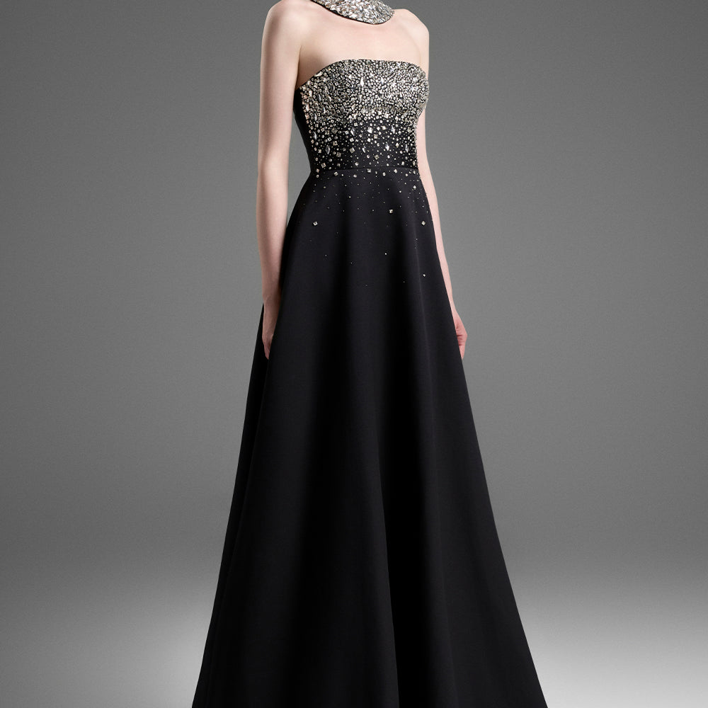 Sigrid Choker Neck Bead Maxi Dress