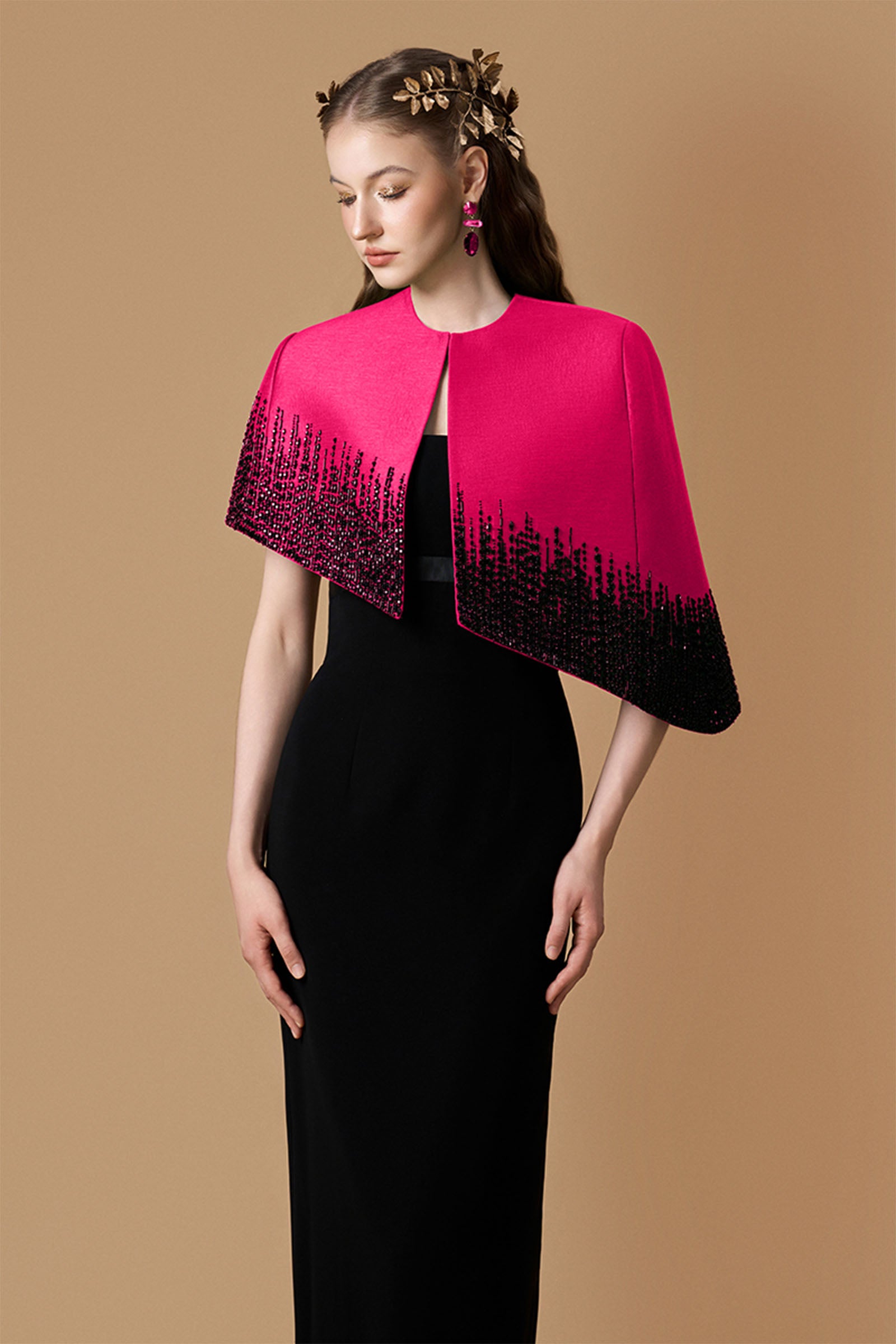 Elyra Cape Sleeve Maxi Dress