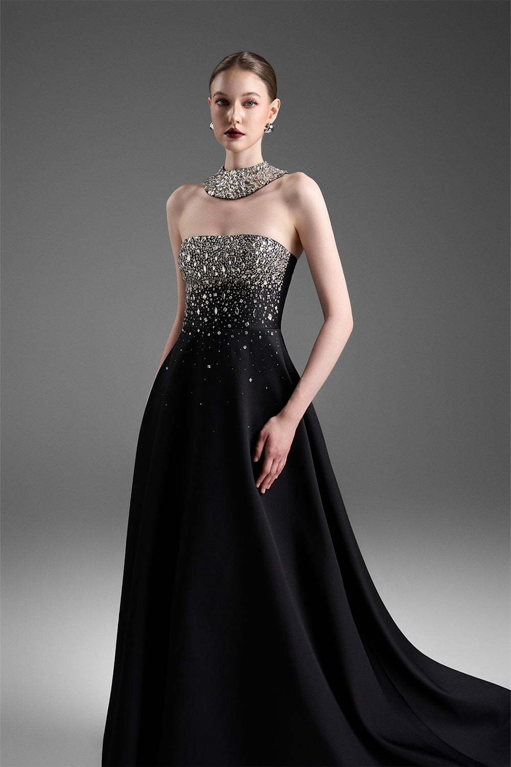 Sigrid Choker Neck Bead Maxi Dress