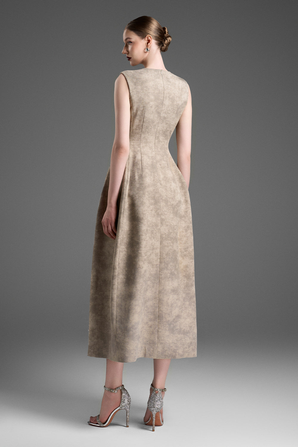 Camila Round Neck Bead Midi Dress