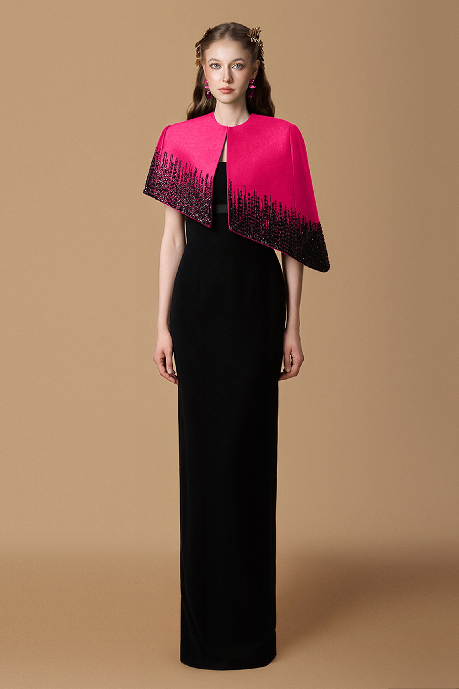 Elyra Cape Sleeve Maxi Dress